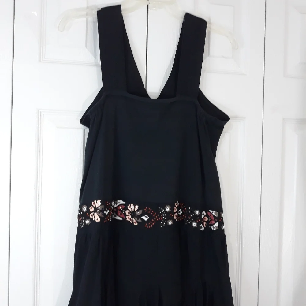 Mix Nouveau 100% Cotton Black Beaded  Dress Size Medium - Picture 8 of 11